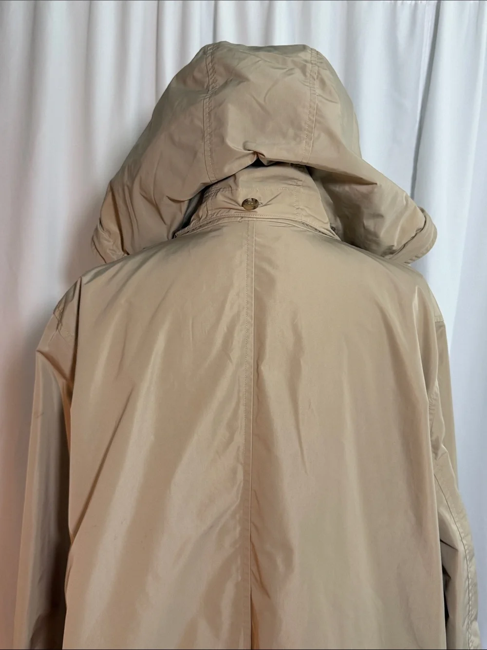 Burberry Beige Long Raincoat with Snap & Zip Front - Picture 9 of 16